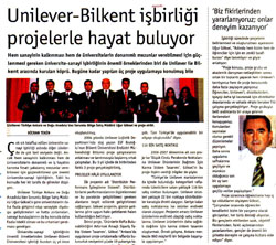 Unilever-Bilkent birlii Projelerle Hayat Buluyor