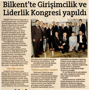 Bilkent'te Girişimcilik ve Liderlik Kongresi Yapıldı