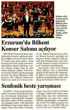 erzurum'da bilkent konser salonu açılıyor