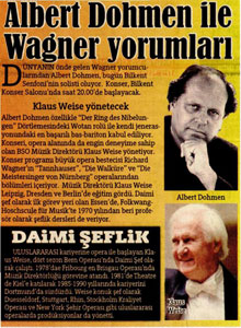 Albert Dohmen ile Wagner Yorumları