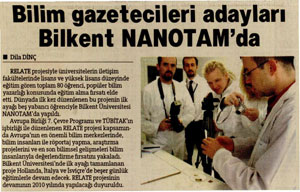 Bilim Gazetecileri Adayları Bilkent NANOTAM’da