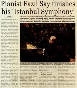 Pianist Fazil Say finishes his 'Istanbul Symphony' ISTANBUL