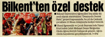 Bilkent'ten Özel Destek