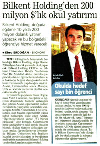 bilkent holding'den 200 milyon $'lk okul yatrm