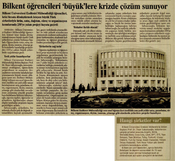 Bilkent Örencileri “Büyüklere” Krizde Çözüm Sunuyor 