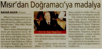 Msr'dan Doramac'ya Madalya